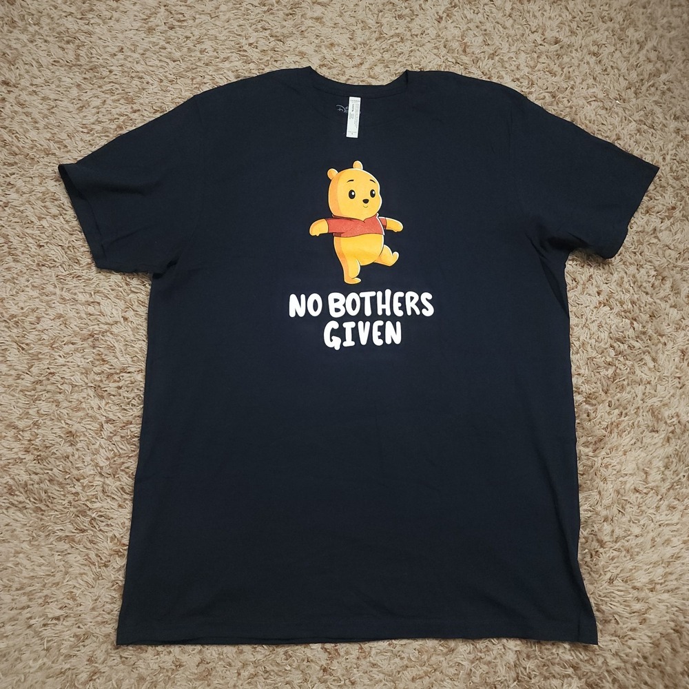 Disney TeeTurtle Winnie The Pooh Mens L No Bothers Given Short Sleeve Navy Shirt
